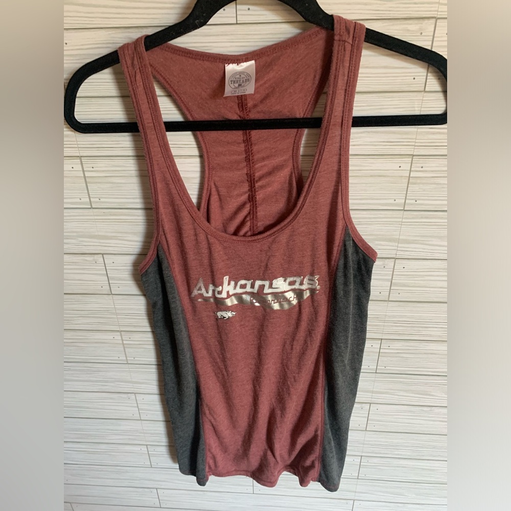 Rivalry threads Arkansas Razorback Two-Tone Racerback Tank Top - Rosewood/Charco
